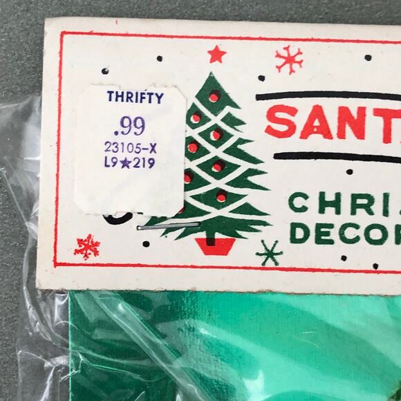 Vintage NOS "Santa Land" Gold Christmas Ornament Bells on Cord Japan 1960s 1970s - Picture 5 of 10